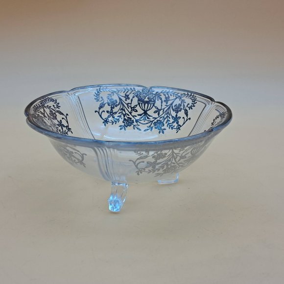 Glass Bowl With Silver Overlay - Picture 5 of 11